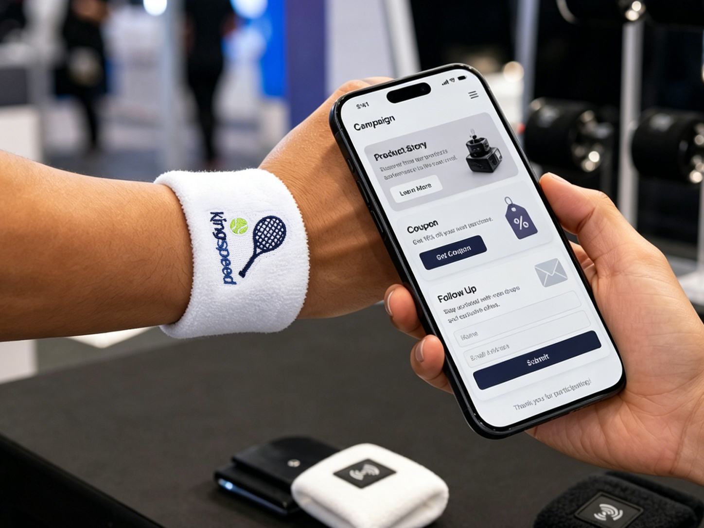 NFC wristband used for brand activation at a trade show